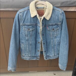 Levi's Blue Denim Jacket with White Sherpa VINTAGE